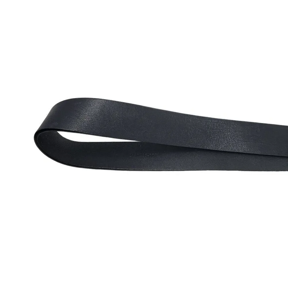 Vintage Polo Jeans Genuine Leather Belt M Fold Over Hook Loop Closure Logo‎
